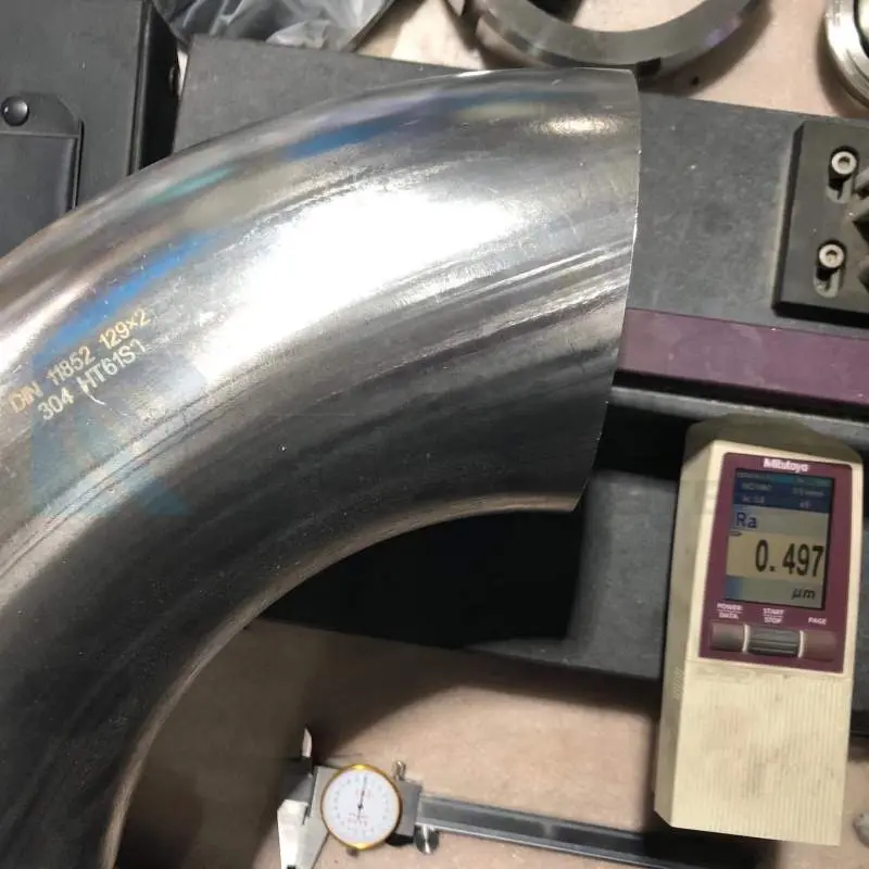 卫生级磁力抛光焊接式短型弯头